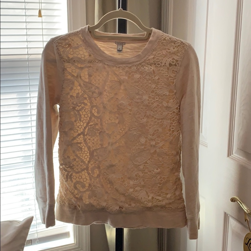 J. Crew Cream Lace Sweatshirt